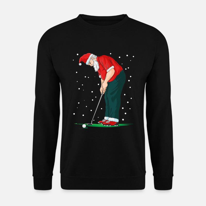 Lustiges Golf Weihnachtsmann Geschenk Weihnachten - Unisex Pullover - Schwarz