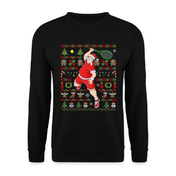 Funny tennis Christmas tennis player gift - Unisex Sweatshirt - black - Front - Alina (178cm) & Michal (187cm)