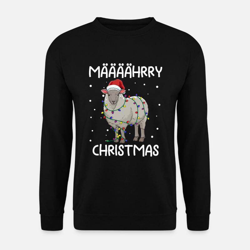 Lustiges Schaf Weihnachten Nikolaus Geschenk - Unisex Pullover - Schwarz