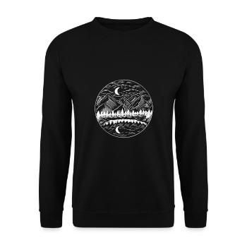 Mountain range mountains hiking nature - Unisex Sweatshirt - black - Front - Alina (178cm) & Michal (187cm)