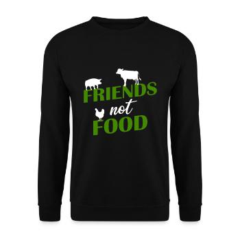 Des amis pas de la nourriture - Sweat-shirt Unisexe - noir - Devant - Alina (178cm) & Michal (187cm)
