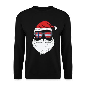 Norway Flag Cool Santa Xmas Sunglasses - Unisex Sweatshirt - black - Front - Alina (178cm) & Michal (187cm)