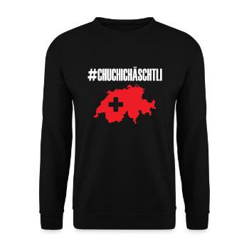 Schweiz Flagge - Unisex Pullover - Schwarz - Vorne - Alina (178cm) & Michal (187cm)