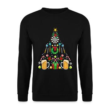 Funny darts Christmas dart player gift - Unisex Sweatshirt - black - Front - Alina (178cm) & Michal (187cm)