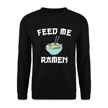 Feed Me Ramen - Unisex Sweatshirt - black - Front - Alina (178cm) & Michal (187cm)