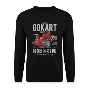 Gokart Kart Motorsport Karting - Unisex Sweatshirt - black - Front - Alina (178cm) & Michal (187cm)