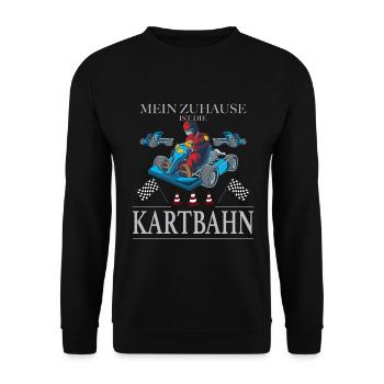 Go-kart kart track kart driver motorsport - Unisex Sweatshirt - black - Front - Alina (178cm) & Michal (187cm)