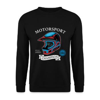 Casque de sport automobile pilote de course voiture de sport - Sweat-shirt Unisexe - noir - Devant - Alina (178cm) & Michal (187cm)