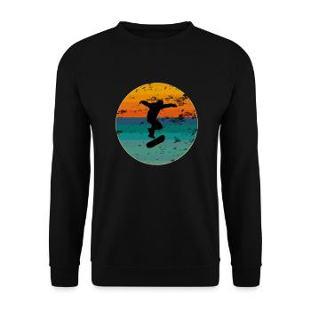 Skateboarder skateboard skate skater retro skating - Unisex Sweatshirt - black - Front - Alina (178cm) & Michal (187cm)