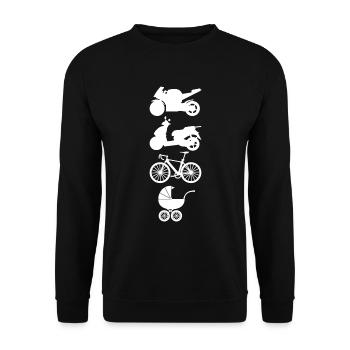 L’évolution de l’homme - De l’homme au père - Sweat-shirt Unisexe - noir - Devant - Alina (178cm) & Michal (187cm)