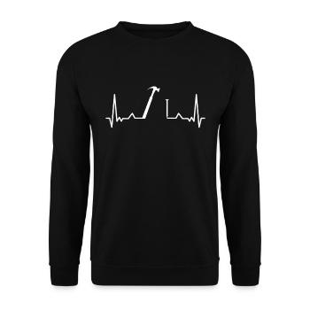 Battement de coeur artisanal - Sweat-shirt Unisexe - noir - Devant - Alina (178cm) & Michal (187cm)
