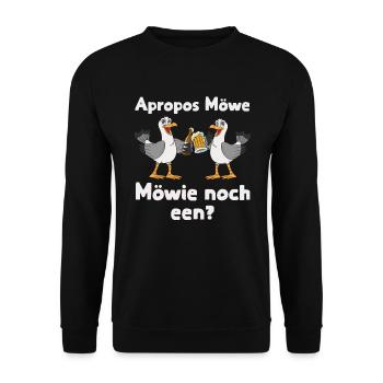 Speaking of the seagull! Möwie still een? Low German - Unisex Sweatshirt - black - Front - Alina (178cm) & Michal (187cm)