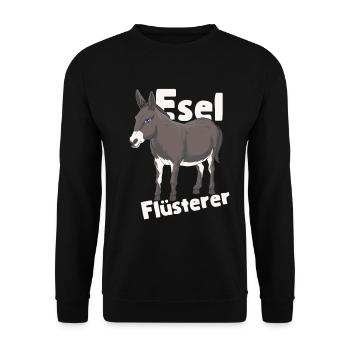 Esel Flüsterer Besitzer Eselflüsterer Geschenk - Unisex Pullover - Schwarz - Vorne - Alina (178cm) & Michal (187cm)