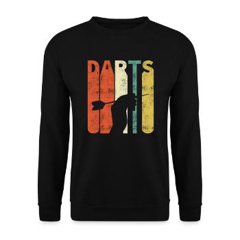Retro darts triple 20 dart player gift - Unisex Sweatshirt - black - Front - Alina (178cm) & Michal (187cm)