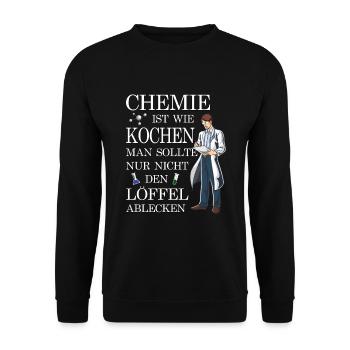 Chemie lustiger Spruch Wissenschaft Lehrer Nerd - Unisex Pullover - Schwarz - Vorne - Alina (178cm) & Michal (187cm)