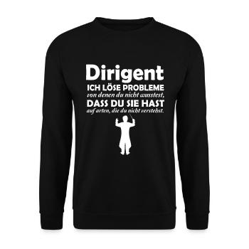 Dirigent löst Probleme - Unisex Pullover - Schwarz - Vorne - Alina (178cm) & Michal (187cm)