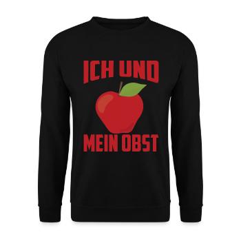 ICH UND MEIN OBST APFEL - Unisex Pullover - Schwarz - Vorne - Alina (178cm) & Michal (187cm)