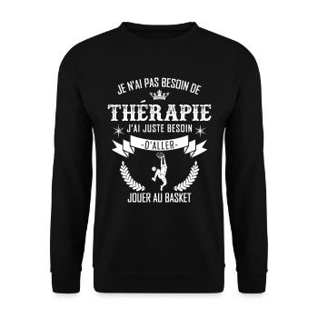Basket Thérapie pour Basketteur - Sweat-shirt Unisexe - noir - Devant - Alina (178cm) & Michal (187cm)