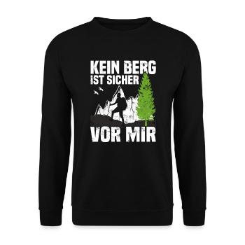 Bergsteiger Wanderer Bergsteigen - Unisex Pullover - Schwarz - Vorne - Alina (178cm) & Michal (187cm)