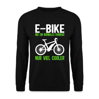 E-Bike Wie Ein Normales Fahhrad Aber Viel Cooler - Unisex Pullover - Schwarz - Vorne - Alina (178cm) & Michal (187cm)
