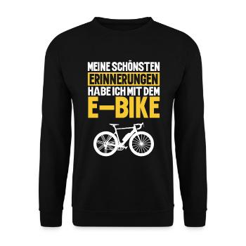 E-Bike Elektrofahrrad E-Biker - Unisex Pullover - Schwarz - Vorne - Alina (178cm) & Michal (187cm)