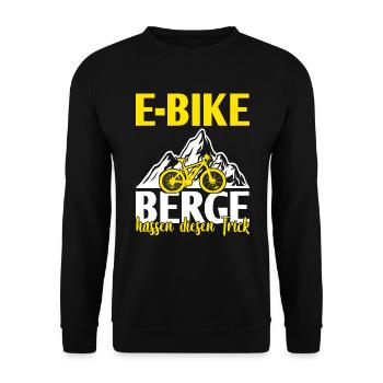 E-Bike Elektrofahrrad E-Biker - Unisex Pullover - Schwarz - Vorne - Alina (178cm) & Michal (187cm)