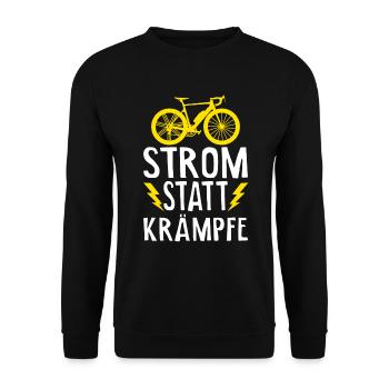 E-Bike Elektrofahrrad E-Biker - Unisex Pullover - Schwarz - Vorne - Alina (178cm) & Michal (187cm)