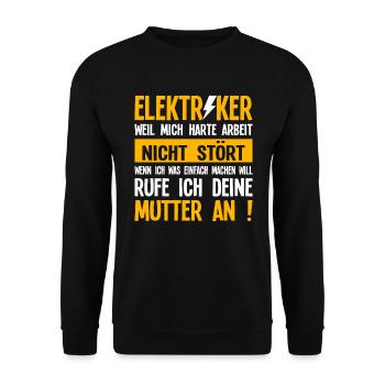 Elektriker Elektroniker Elektroingenieur - Unisex Pullover - Schwarz - Vorne - Alina (178cm) & Michal (187cm)