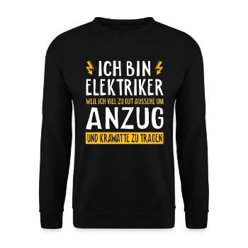 Elektriker Elektroniker Elektroingenieur - Unisex Pullover - Schwarz - Vorne - Alina (178cm) & Michal (187cm)