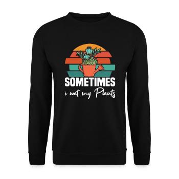 Sometimes I Wet My Plants - Unisex Pullover - Schwarz - Vorne - Alina (178cm) & Michal (187cm)