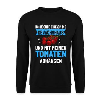 Tomatengärtner Tomatenzucht Tomatenpflanzen - Unisex Pullover - Schwarz - Vorne - Alina (178cm) & Michal (187cm)
