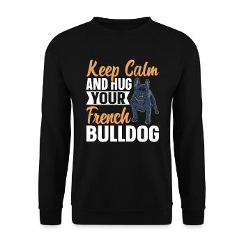 Französische Bulldogge French Bulldog Liebhaber - Unisex Pullover - Schwarz - Vorne - Alina (178cm) & Michal (187cm)