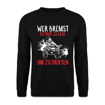 ATV Quad Fahrer - Unisex Pullover - Schwarz - Vorne - Alina (178cm) & Michal (187cm)