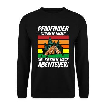 Pfadfinder Scout Pfadfinderin Camping - Unisex Pullover - Schwarz - Vorne - Alina (178cm) & Michal (187cm)