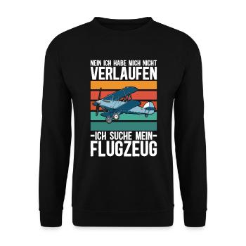 Modellflieger Rc Modellflugzeug Modellfliegen - Unisex Pullover - Schwarz - Vorne - Alina (178cm) & Michal (187cm)