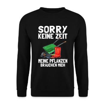 Garten Gärtner Gärtnerin Hobbygärtner Gartenarbeit - Unisex Pullover - Schwarz - Vorne - Alina (178cm) & Michal (187cm)