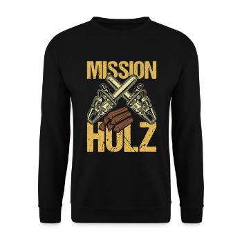 MISSION HOLZ - Unisex Pullover - Schwarz - Vorne - Alina (178cm) & Michal (187cm)