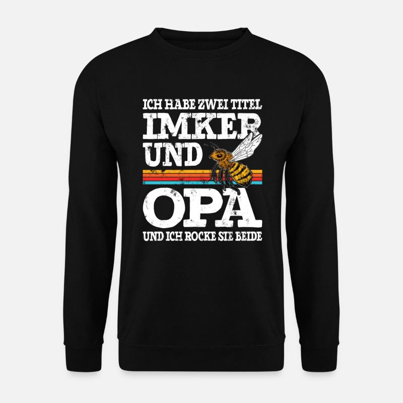 Ich Habe Zwei Titel Imker Und Opa - Unisex Pullover - Schwarz