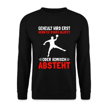 Handballer Handballspieler Handballteam - Unisex Pullover - Schwarz - Vorne - Alina (178cm) & Michal (187cm)
