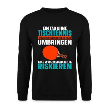 Tischtennis Tischtennisspieler - Unisex Pullover - Schwarz - Vorne - Alina (178cm) & Michal (187cm)