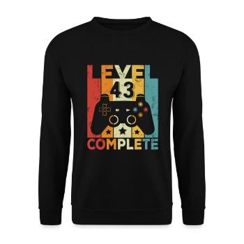 Level 43 Complete Birthday 43 Years Man Woman - Unisex Sweatshirt - black - Front - Alina (178cm) & Michal (187cm)