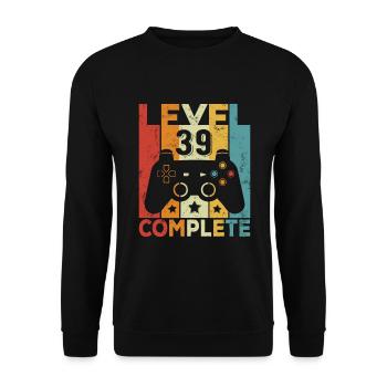 Level 39 Complete Birthday 39 Years Man Woman - Unisex Sweatshirt - black - Front - Alina (178cm) & Michal (187cm)