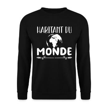 Habitant du monde - voyage - roadtrip - Sweat-shirt Unisexe - noir - Devant - Alina (178cm) & Michal (187cm)