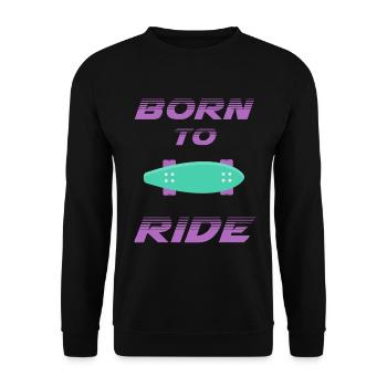 né pour rouler born to ride skateboard skate - Sweat-shirt Unisexe - noir - Devant - Alina (178cm) & Michal (187cm)