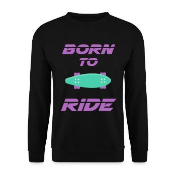 né pour rouler born to ride skateboard skate - Sweat-shirt Unisexe - noir - Devant - Alina (178cm) & Michal (187cm)