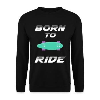 né pour rouler born to ride skateboard skate - Sweat-shirt Unisexe - noir - Devant - Alina (178cm) & Michal (187cm)