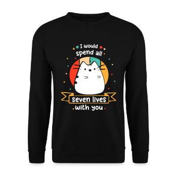 Cat Funny Cats Saying Kitten Comic Hangover - Unisex Sweatshirt - black - Front - Alina (178cm) & Michal (187cm)