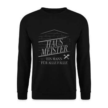 Hausmeister, Hauswart und Facility Manager - Unisex Pullover - Schwarz - Vorne - Alina (178cm) & Michal (187cm)