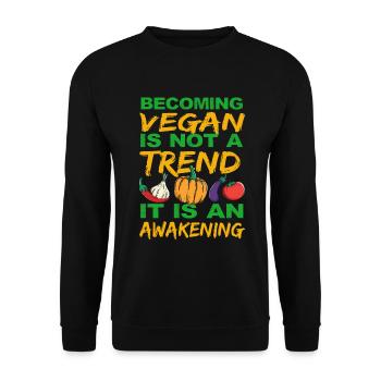 Vegan Veganer Veganismus Veggie Spruch Tierrechte - Unisex Pullover - Schwarz - Vorne - Alina (178cm) & Michal (187cm)