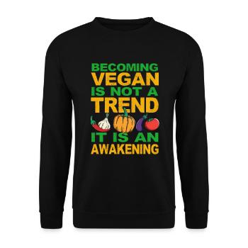 Vegan - Le véganisme n’est pas seulement une tendance Vegan - Sweat-shirt Unisexe - noir - Devant - Alina (178cm) & Michal (187cm)
